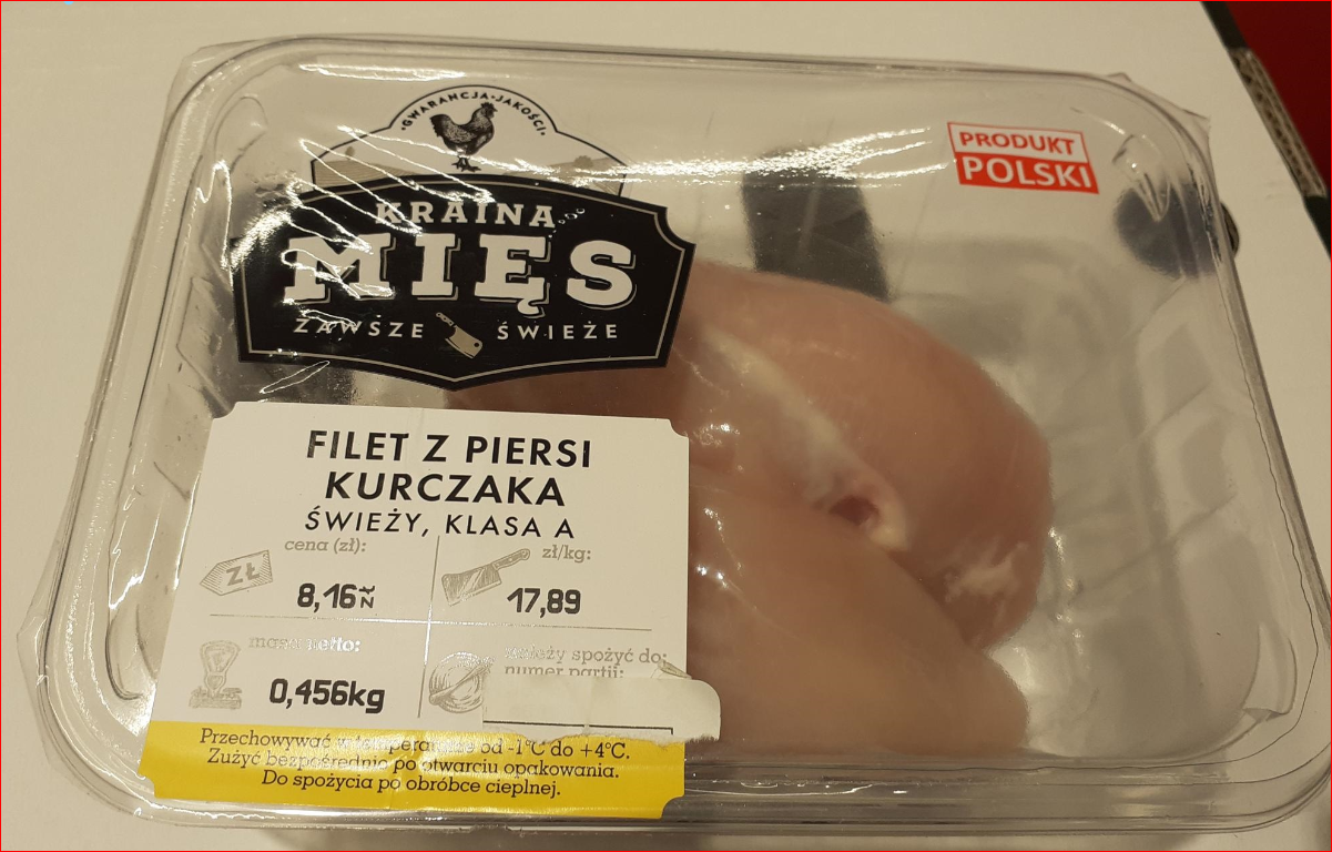 Świeży filet z piersi kurczaka MAP – Salmonella
