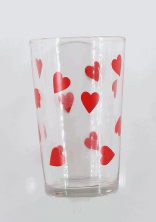 Szklanka z motywem serc 220 ml