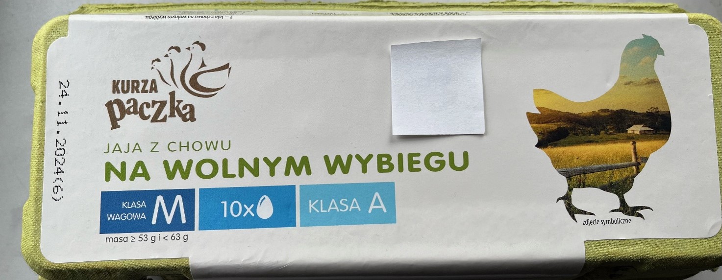 KURZA PACZKA Jaja z Chowu na wolnym wybiegu Klasa wagowa M, 10 szt. – Salmonella