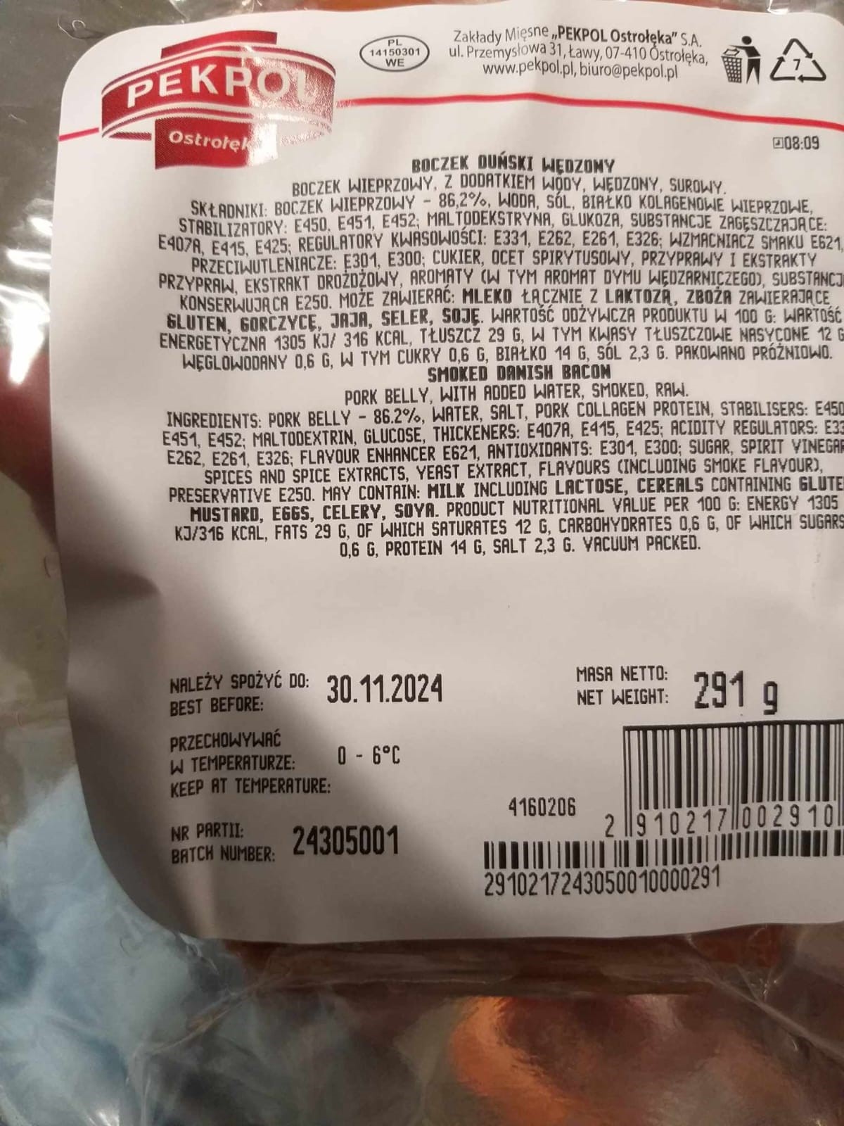 Boczek Duński Wędzony – Listeria