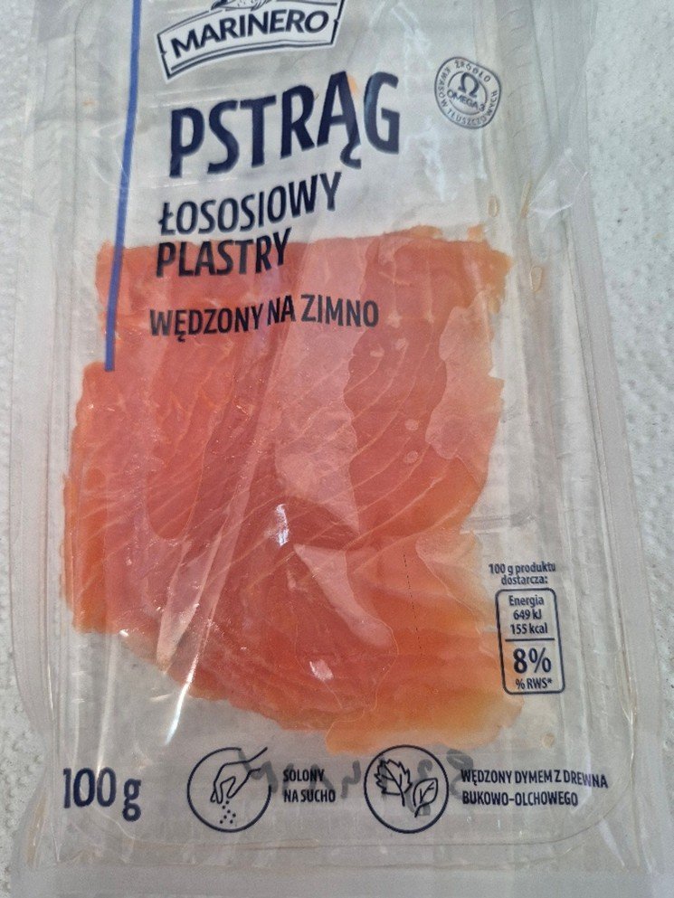 Pstrąg tęczowy łososiowy wędzony na zimno, MARINERO, 100 g