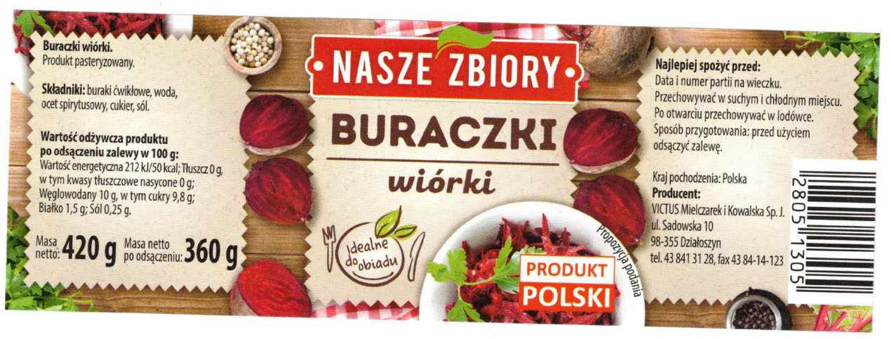 Buraczki wiórki á 420 g (Nasze Zbiory) – wycofany produkt