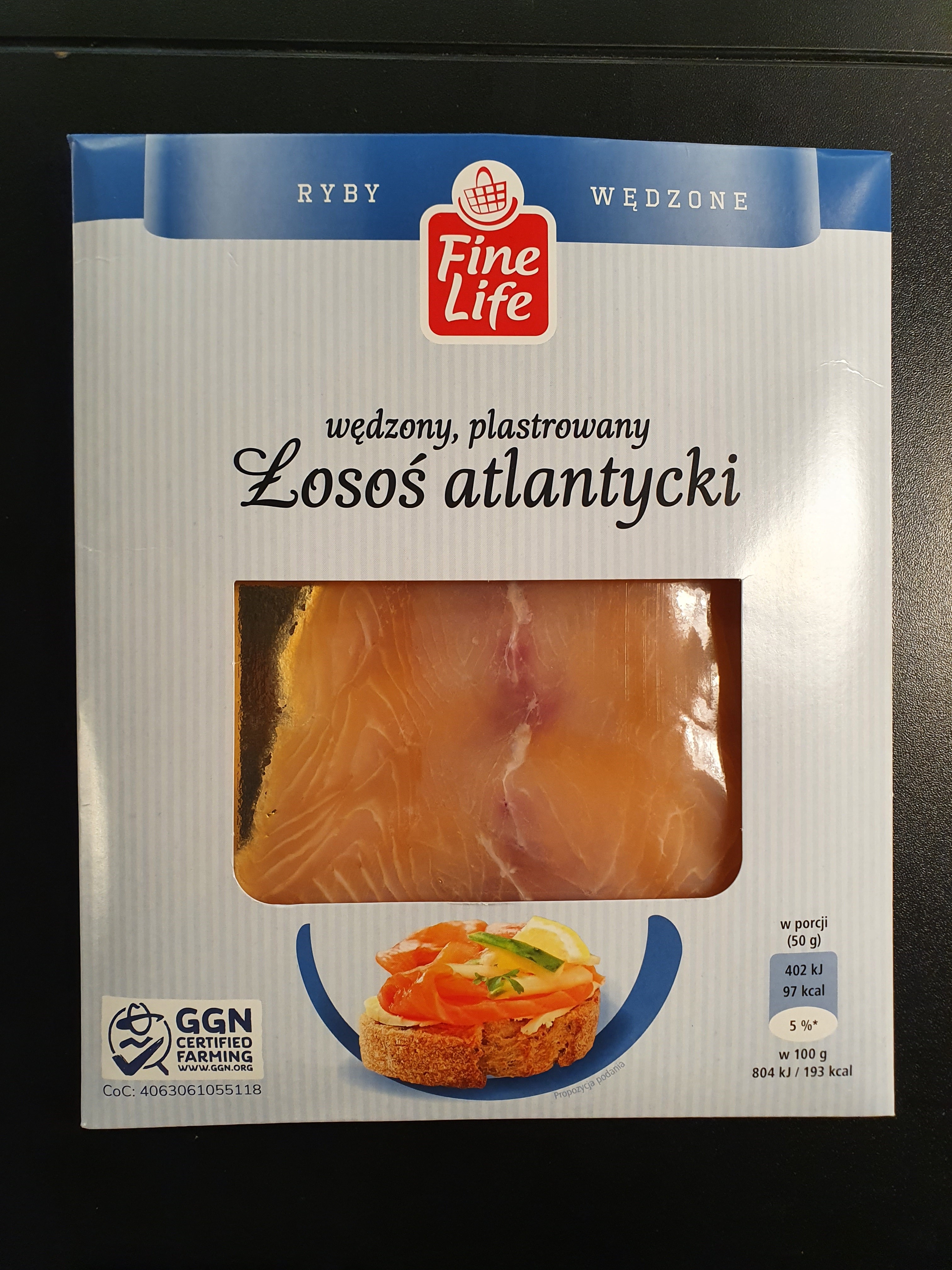 Łosoś atlantycki wędzony na zimno – ARO 100g – Listeria