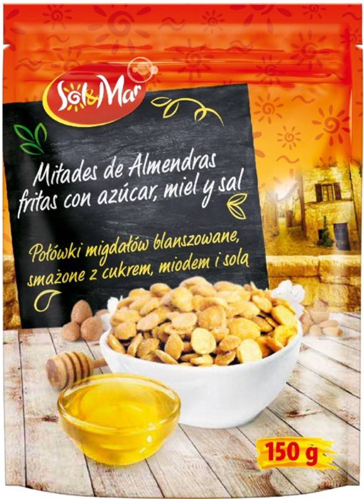 Sol&Mar, Połówki migdałów blanszowane, smażone z cukrem, miodem i solą, 150 g – Lidl