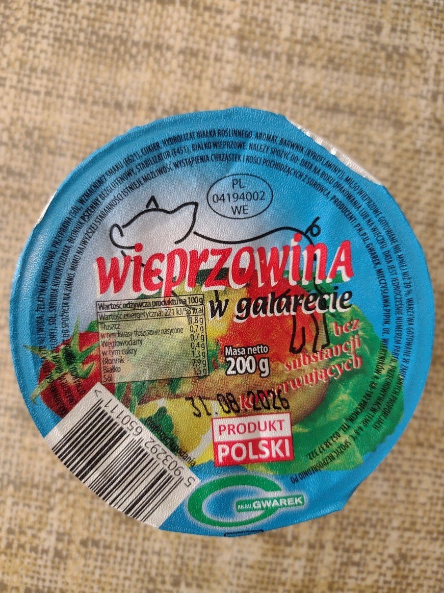 Wieprzowina w galarecie GWAREK