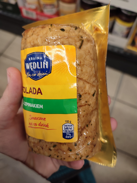 Kraina wędlin Rolada ze szpinakiem 300 g – Listeria