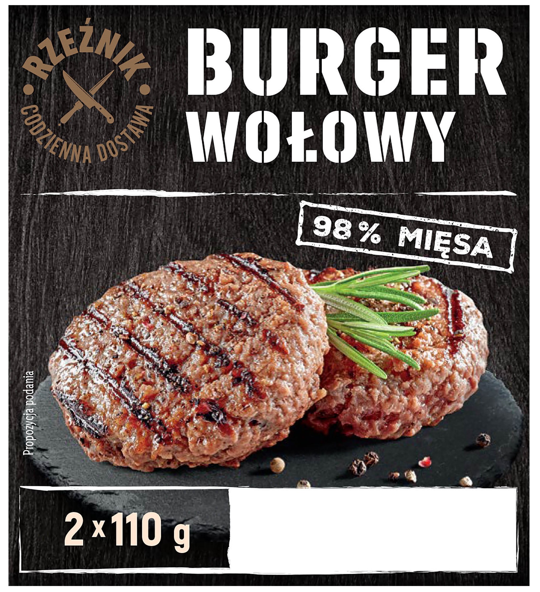 BURGER WOŁOWY, 2x110g, marki RZEŹNIK – Lidl