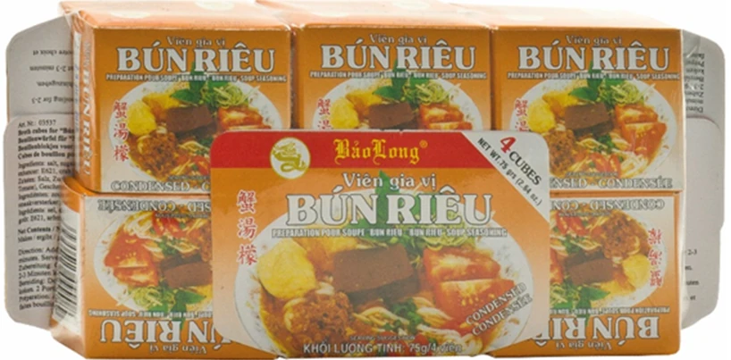 Bouillonblok krab Bun Rieu, 75g – Alergeny