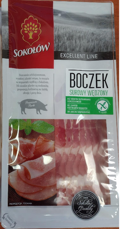 Boczek surowy wędzony Sokołów 100 g – wycofany produkt