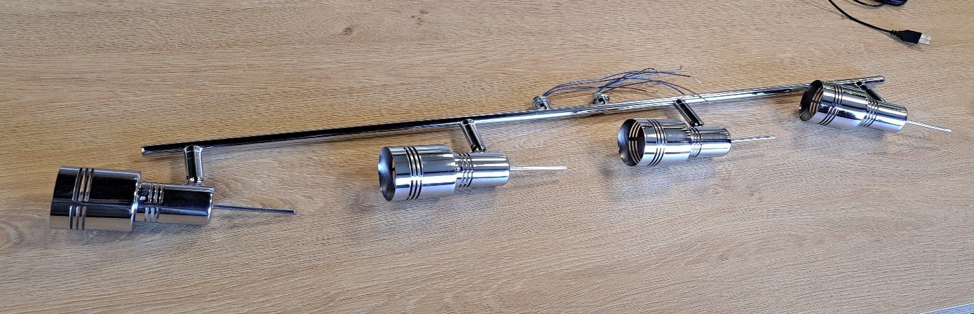 Lampa sufitowa, metalowa obudowa, 4x GU10