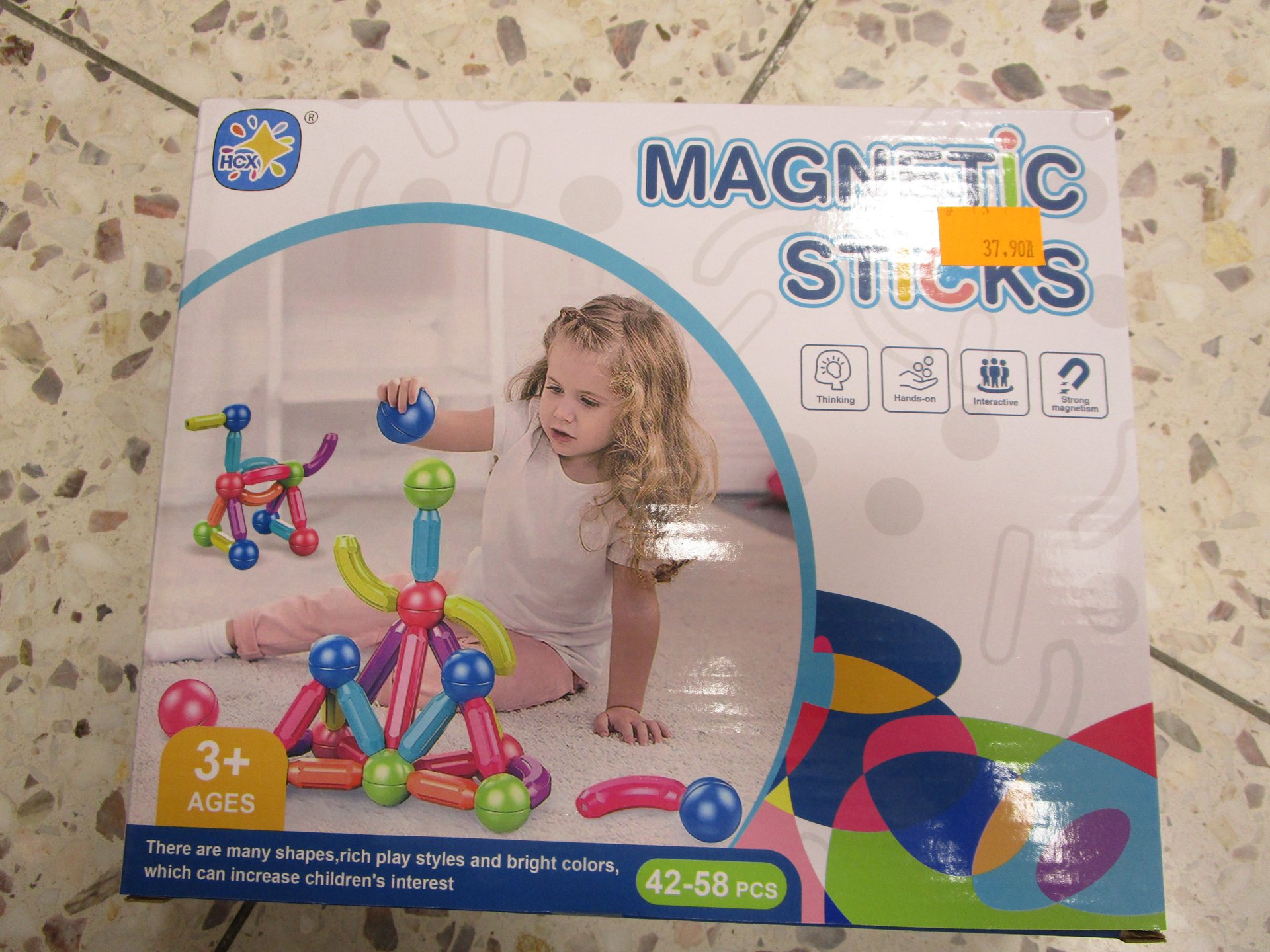 Zabawka magnetyczna 40 klocków + 18 kulek