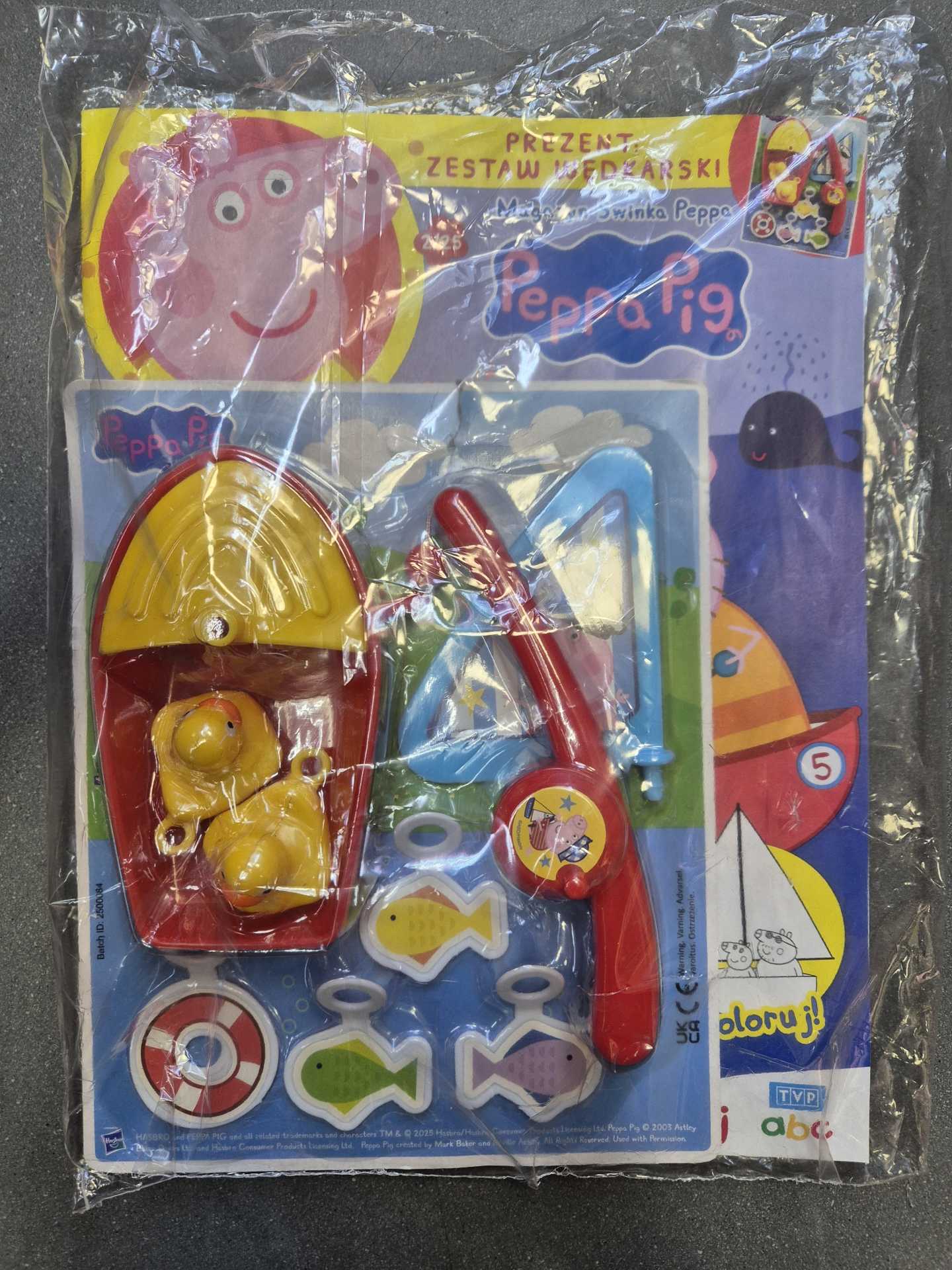 Zestaw zabawek Peppa Pig (łódź, wędka, ryby)