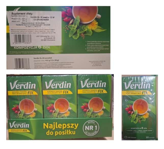 Komunikat: Verdin Fix herbal tea blend of 6 herbs