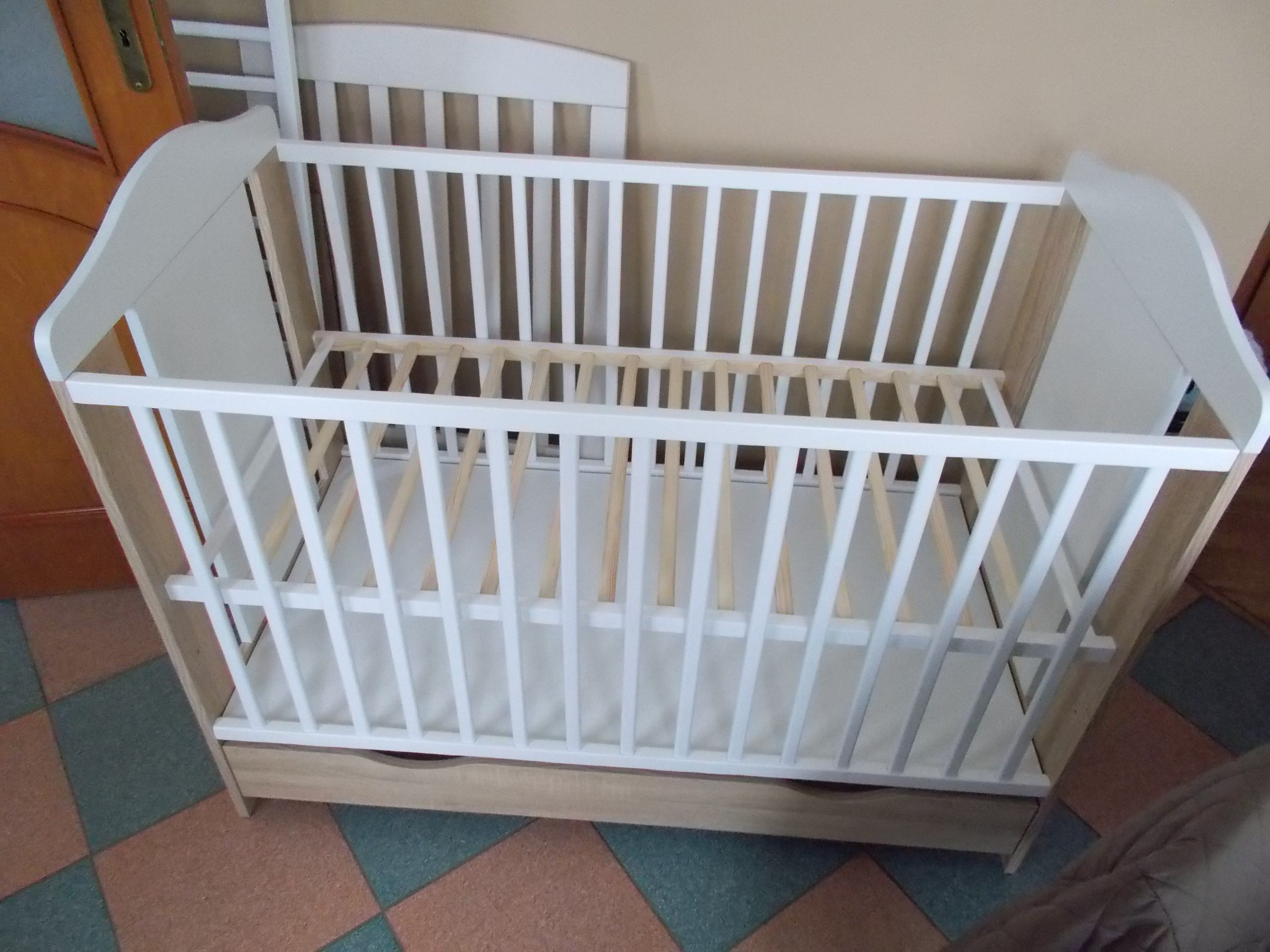 Łóżeczko Ella Dąb Sonoma Biały z szufladą – wycofany produkt